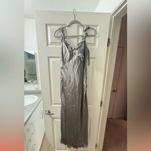 NEW BCBGMaxAzria Silver Maxi Dress